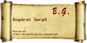 Bogárdi Gergő névjegykártya