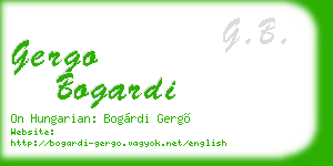gergo bogardi business card